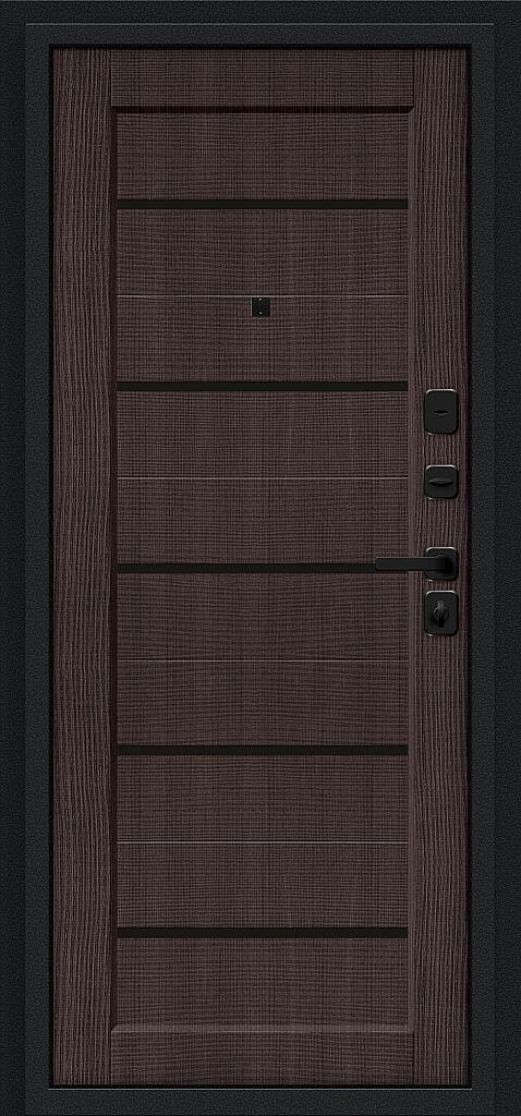 Входная дверь Борн/SBlack Букле черное/Wenge Melinga BR6185